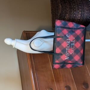 Victoria's Secret Extra Large Plaid Tote Overnight Bag